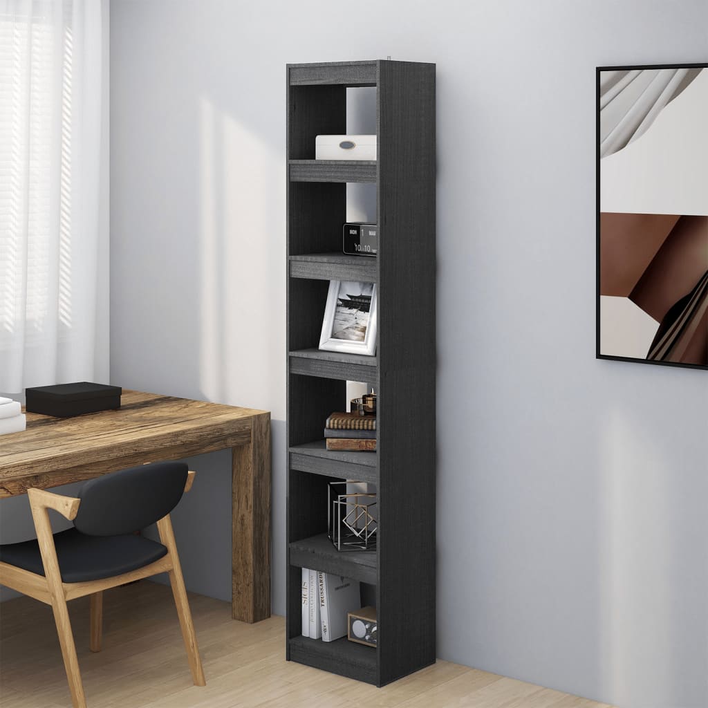 Bücherregal/Raumteiler Grau 40x30x199 cm Massivholz Kiefer - Pazzar.ch