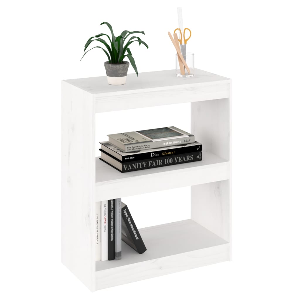 Bücherregal/Raumteiler Weiß 60x30x71,5 cm Massivholz Kiefer - Pazzar.ch