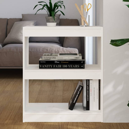 Bücherregal/Raumteiler Weiß 60x30x71,5 cm Massivholz Kiefer - Pazzar.ch