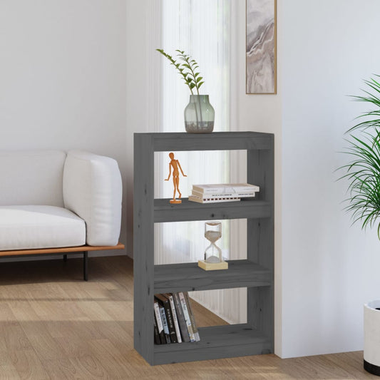 Bücherregal/Raumteiler Grau 60x30x103,5 cm Massivholz Kiefer - Pazzar.ch