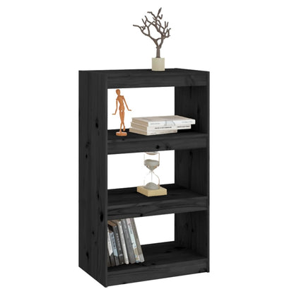 Bücherregal/Raumteiler Schwarz 60x30x103,5 cm Massivholz Kiefer - Pazzar.ch