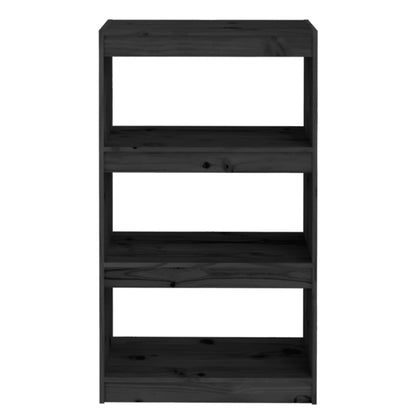 Bücherregal/Raumteiler Schwarz 60x30x103,5 cm Massivholz Kiefer - Pazzar.ch