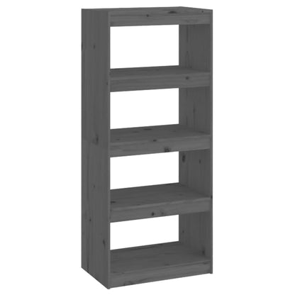 Bücherregal Raumteiler Grau 60x30x135,5 cm Massivholz Kiefer - Pazzar.ch