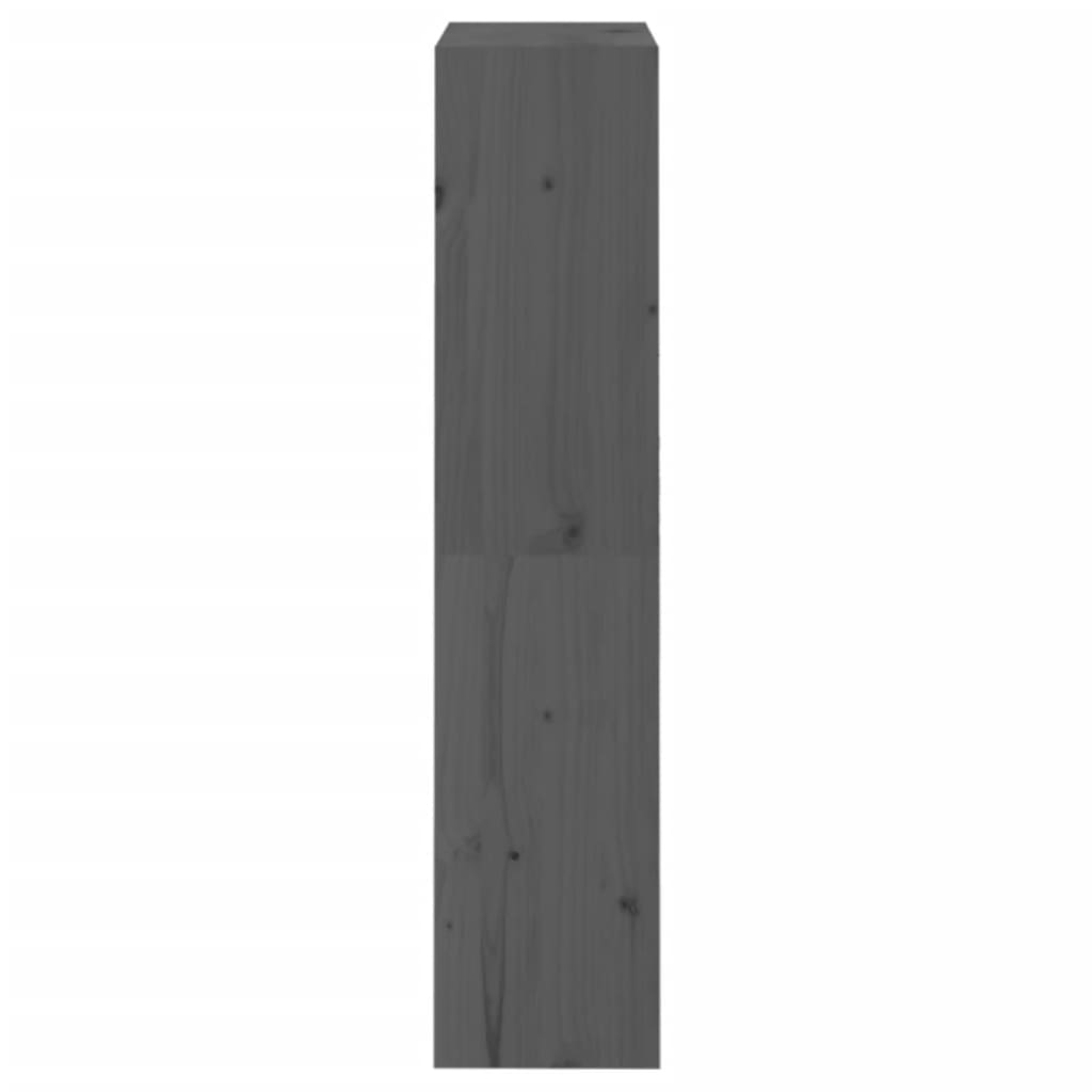 Bücherregal Raumteiler Grau 60x30x135,5 cm Massivholz Kiefer - Pazzar.ch