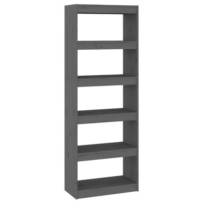Bücherregal/Raumteiler Grau 60x30x167,5 cm Massivholz Kiefer - Pazzar.ch