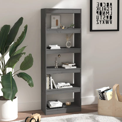 Bücherregal/Raumteiler Grau 60x30x167,5 cm Massivholz Kiefer - Pazzar.ch