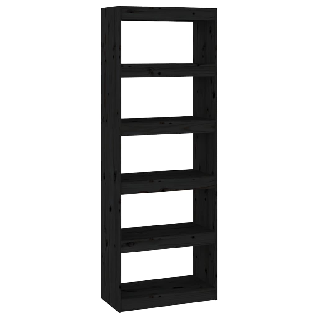 Bücherregal/Raumteiler Schwarz 60x30x167,5 cm Massivholz Kiefer - Pazzar.ch