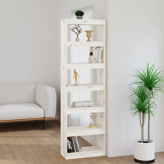 Bücherregal/Raumteiler Weiß 60x30x199,5 cm Massivholz Kiefer - Pazzar.ch