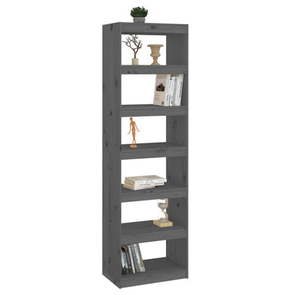 Bücherregal/Raumteiler Grau 60x30x199,5 cm Massivholz Kiefer - Pazzar.ch
