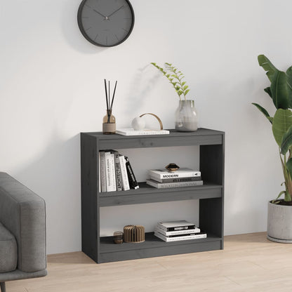 Bücherregal Raumteiler Grau 80x30x71,5 cm Massivholz Kiefer - Pazzar.ch