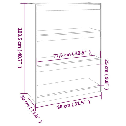 Bücherregal Raumteiler Weiß 80x30x103,5 cm Massivholz Kiefer - Pazzar.ch