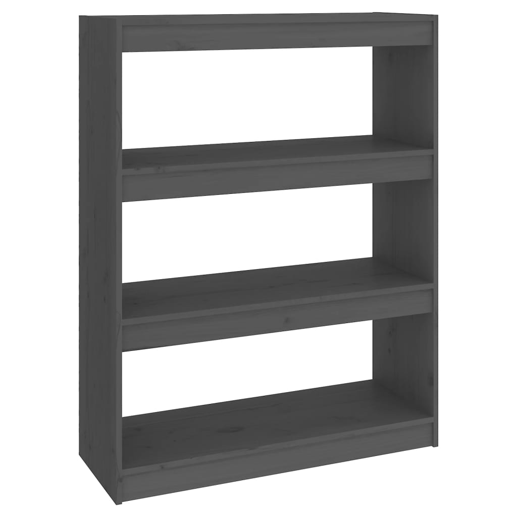 Bücherregal Raumteiler Grau 80x30x103,5 cm Massivholz Kiefer - Pazzar.ch