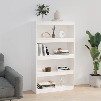 Bücherregal Raumteiler Weiß 80x30x135,5 cm Massivholz Kiefer - Pazzar.ch