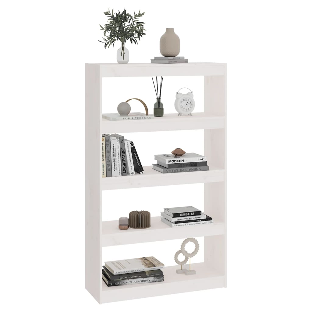 Bücherregal Raumteiler Weiß 80x30x135,5 cm Massivholz Kiefer - Pazzar.ch