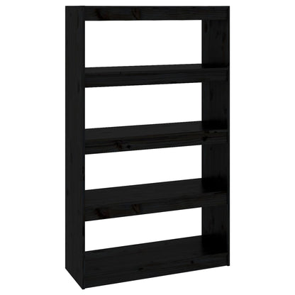 Bücherregal Raumteiler Schwarz 80x30x135,5 cm Massivholz Kiefer - Pazzar.ch