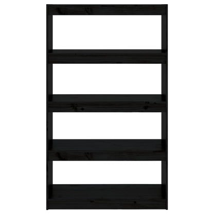 Bücherregal Raumteiler Schwarz 80x30x135,5 cm Massivholz Kiefer - Pazzar.ch