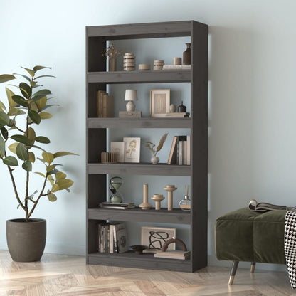 Bücherregal/Raumteiler Grau 80x30x167,4 cm Massivholz Kiefer - Pazzar.ch