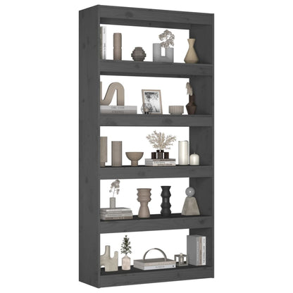 Bücherregal/Raumteiler Grau 80x30x167,4 cm Massivholz Kiefer - Pazzar.ch