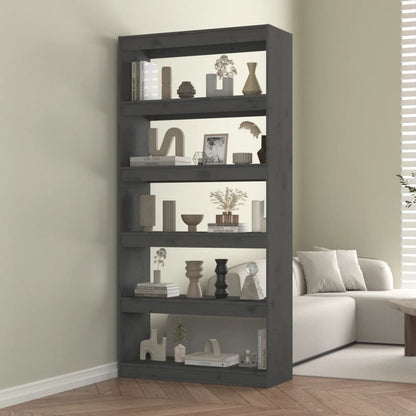 Bücherregal/Raumteiler Grau 80x30x167,4 cm Massivholz Kiefer - Pazzar.ch