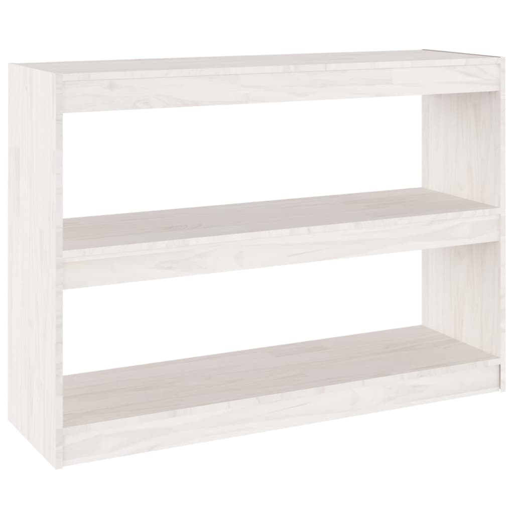 Bücherregal Raumteiler Weiß 100x30x71,5 cm Massivholz Kiefer - Pazzar.ch
