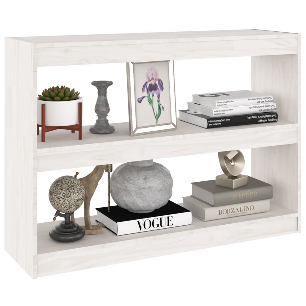 Bücherregal Raumteiler Weiß 100x30x71,5 cm Massivholz Kiefer - Pazzar.ch