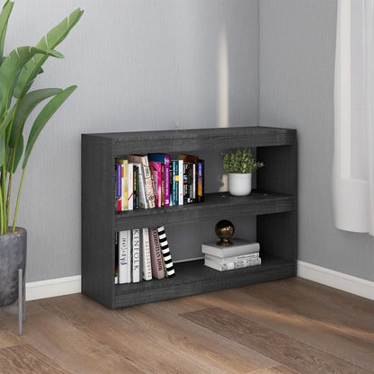 Bücherregal Raumteiler Grau 100x30x71,5 cm Massivholz Kiefer - Pazzar.ch