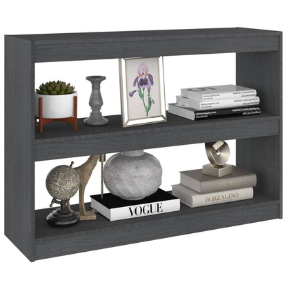 Bücherregal Raumteiler Grau 100x30x71,5 cm Massivholz Kiefer - Pazzar.ch