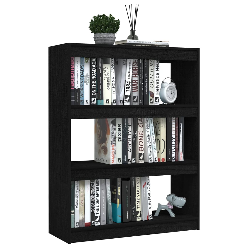 Bücherregal/Raumteiler Schwarz 100x30x103 cm Kiefer Massivholz - Pazzar.ch