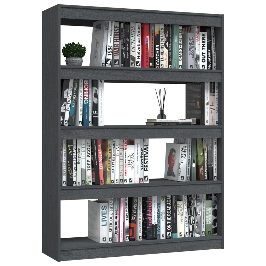 Bücherregal/Raumteiler Grau 100x30x135,5 cm Kiefer Massivholz - Pazzar.ch
