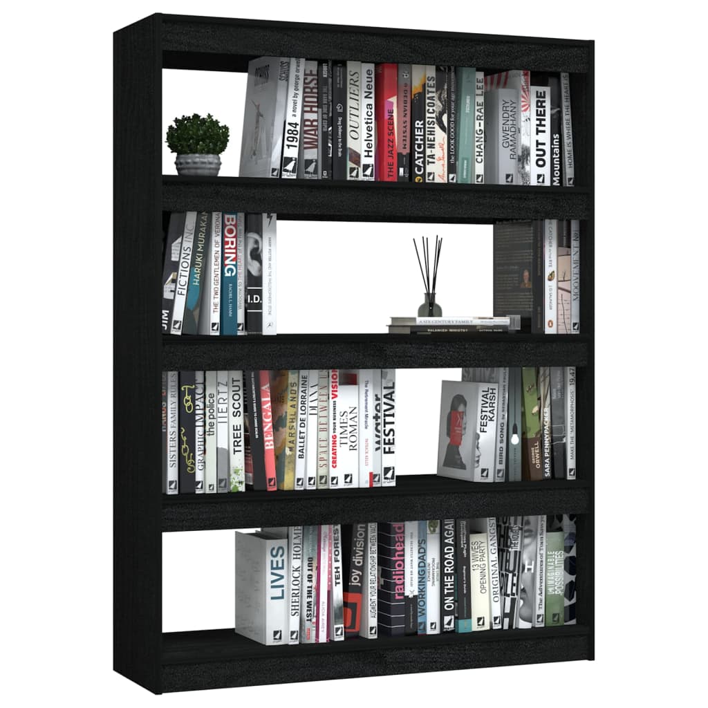 Bücherregal/Raumteiler Schwarz 100x30x135,5cm Kiefer Massivholz - Pazzar.ch