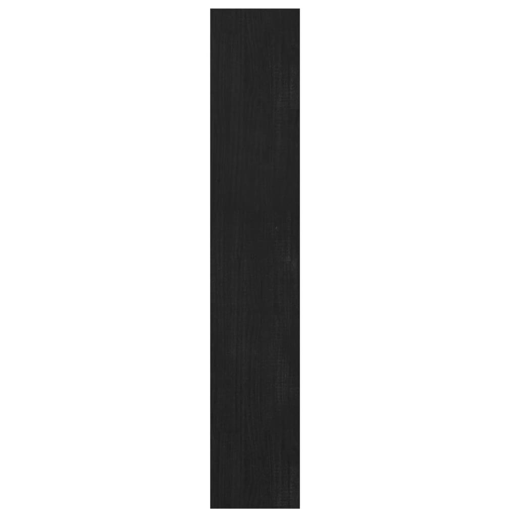 Bücherregal/Raumteiler Schwarz 100x30x167,5cm Massivholz Kiefer
