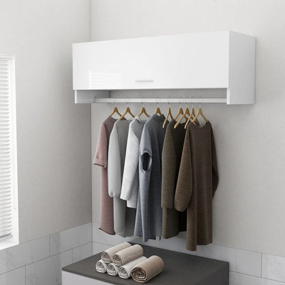 Kleiderschrank Hochglanz-Weiß 100x32,5x35 cm Holzwerkstoff - Pazzar.ch