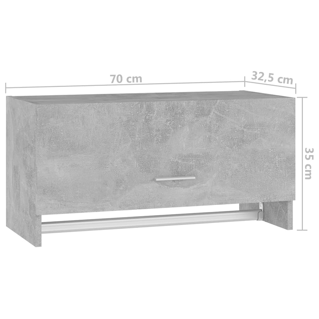 Kleiderschrank Betongrau 70x32,5x35cm Holzwerkstoff - Pazzar.ch