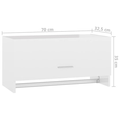Kleiderschrank Hochglanz-Weiß 70x32,5x35 cm Holzwerkstoff - Pazzar.ch