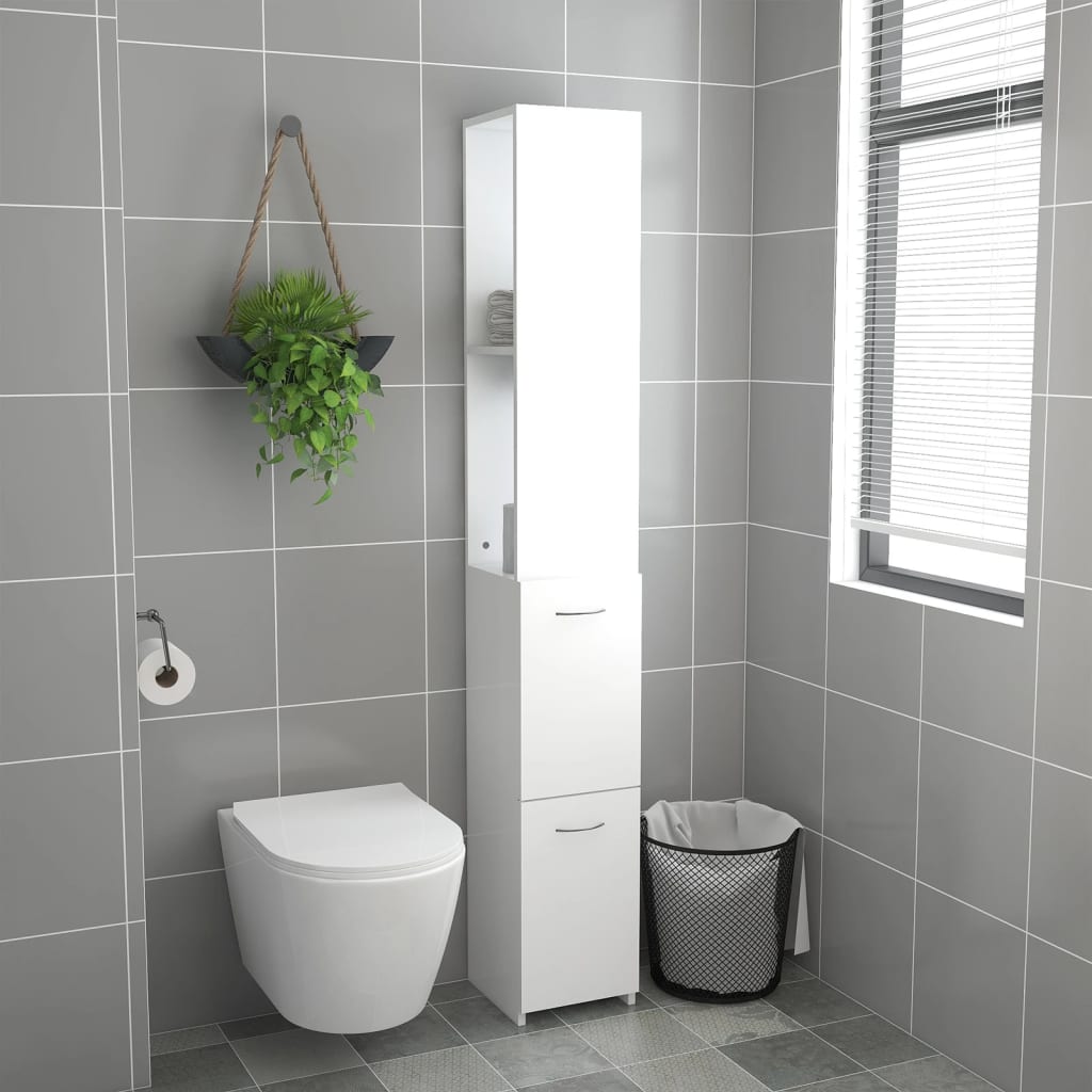 Badschrank Weiß 25x26,5x170 cm Holzwerkstoff - Pazzar.ch