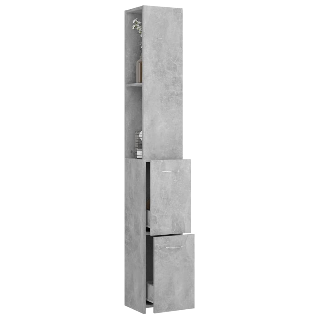 Badschrank Betongrau 25x26,5x170 cm Holzwerkstoff - Pazzar.ch
