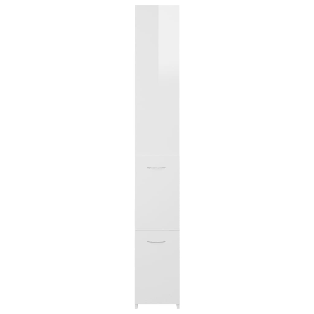 Badschrank Hochglanz-Weiß 25x26,5x170 cm Holzwerkstoff