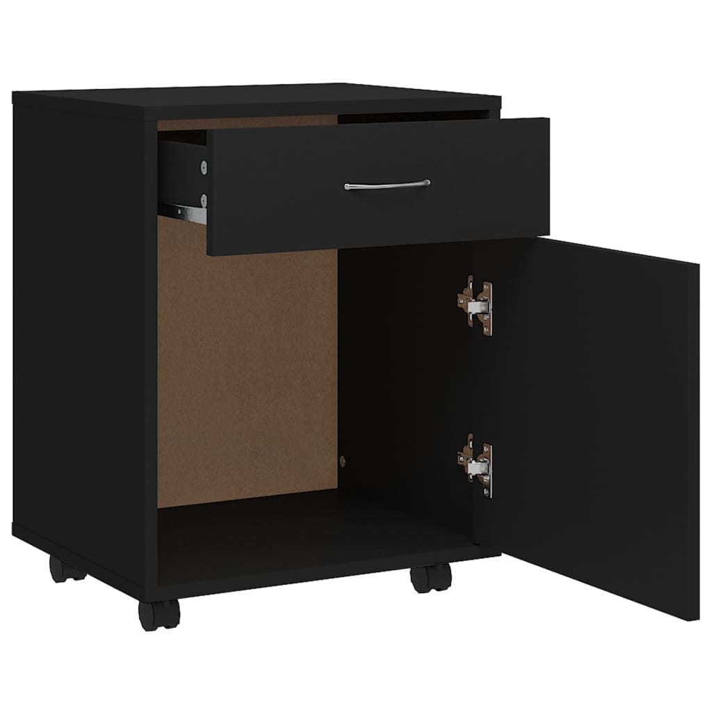 Rollschrank Schwarz 45x38x54 cm Holzwerkstoff - Pazzar.ch