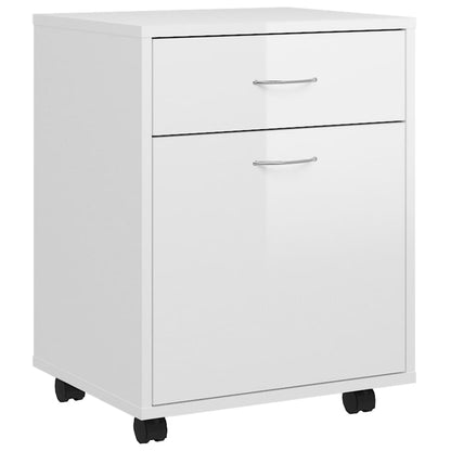 Rollschrank Hochglanz-Weiß 45x38x54 cm Holzwerkstoff - Pazzar.ch
