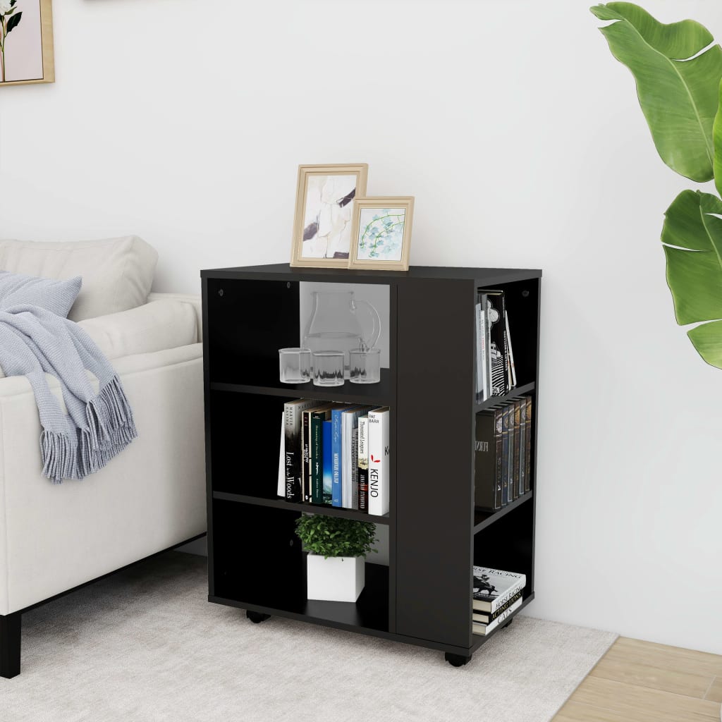 Rollschrank Schwarz 60x35x75 cm Holzwerkstoff - Pazzar.ch