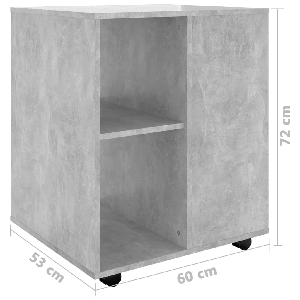 Rollschrank Betongrau 60x53x72 cm Holzwerkstoff - Pazzar.ch