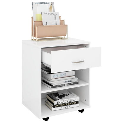 Rollschrank Weiß 46x36x59 cm Holzwerkstoff - Pazzar.ch