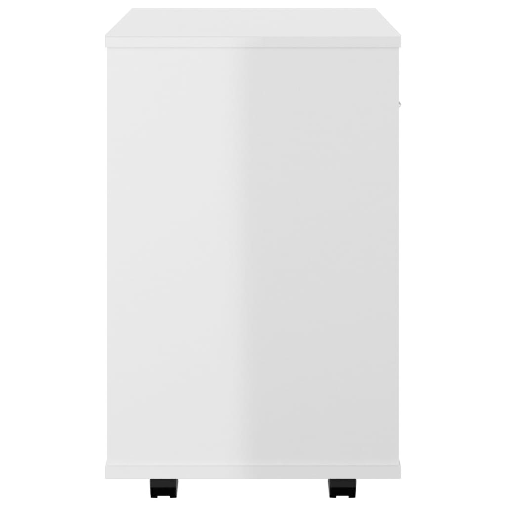 Rollschrank Hochglanz-Weiß 46x36x59 cm Holzwerkstoff - Pazzar.ch