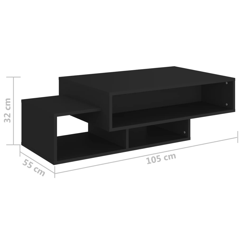 Couchtisch Schwarz 105x55x32 cm Holzwerkstoff - Pazzar.ch