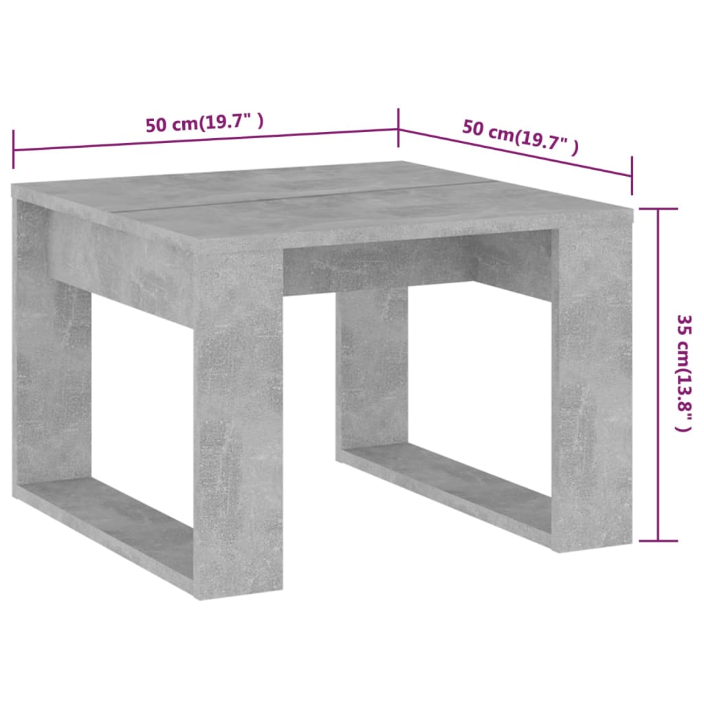 Beistelltisch Betongrau 50x50x35 cm Holzwerkstoff - Pazzar.ch