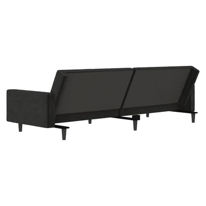 Schlafsofa 2-Sitzer Schwarz Samt - Pazzar.ch