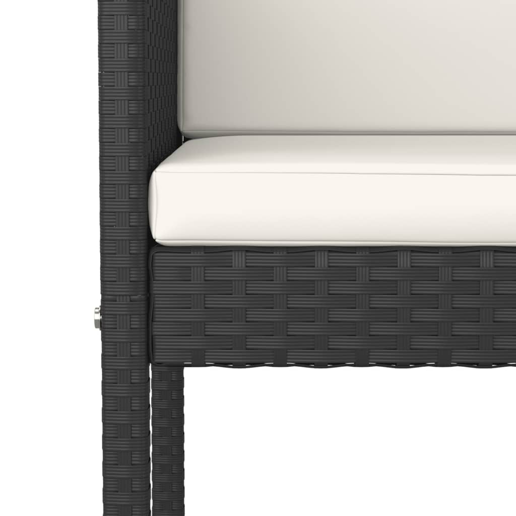 Barhocker 2 Stk. mit Kissen Schwarz Poly Rattan - Pazzar.ch