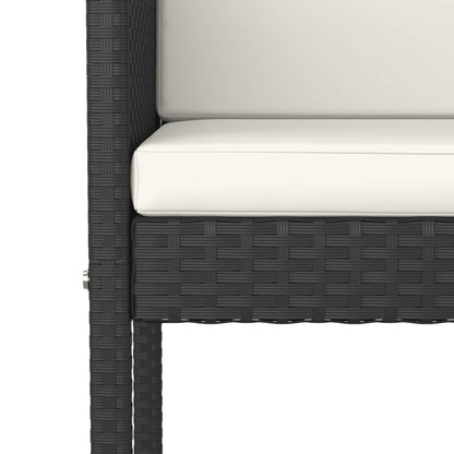 Barhocker 2 Stk. mit Kissen Schwarz Poly Rattan - Pazzar.ch