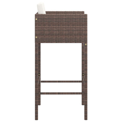 Barhocker 4 Stk. mit Kissen Braun Poly Rattan - Pazzar.ch
