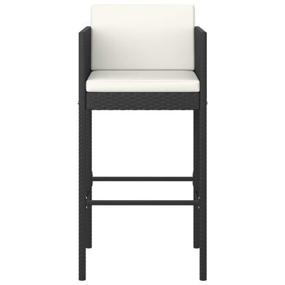 Barhocker 4 Stk. mit Kissen Schwarz Poly Rattan - Pazzar.ch